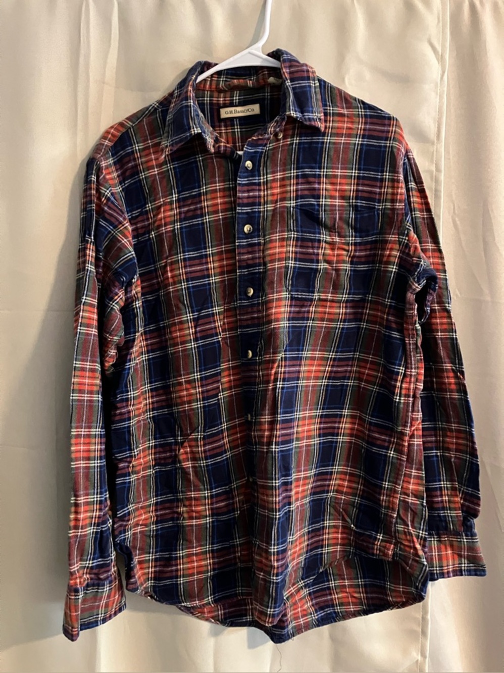 G.H. Bass & Co. Red and Navy Plaid Button-Front Shirt